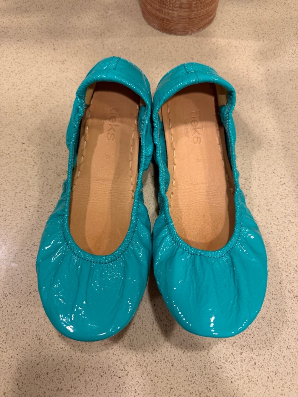 Tieks blue patent leather size 8